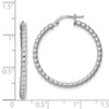 Lex & Lu Sterling Silver w/Rhodium Beaded Hinged Hoop Earrings LAL109524 - 4 - Lex & Lu