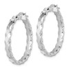Lex & Lu Sterling Silver w/Rhodium Scalloped Edge Hoop Earrings LAL109531 - 2 - Lex & Lu
