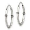 Lex & Lu Sterling Silver Polished and Antiqued Hoop Earrings LAL109538 - 2 - Lex & Lu