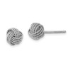 Lex & Lu Sterling Silver w/Rhodium Rope Knot Post Earrings - Lex & Lu