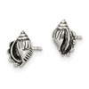 Lex & Lu Sterling Silver Polished and Antiqued Sea Shell Post Earrings LAL109558 - 2 - Lex & Lu