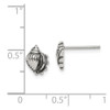 Lex & Lu Sterling Silver Polished and Antiqued Sea Shell Post Earrings LAL109558 - 4 - Lex & Lu