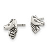 Lex & Lu Sterling Silver Polished and Antiqued Horse Post Earrings - 2 - Lex & Lu