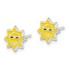 Lex & Lu Sterling Silver Polished Enamel Sunshine Post Earrings - 2 - Lex & Lu