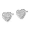 Lex & Lu Sterling Silver w/Rhodium CZ Micro Pave Heart Post Earrings - 2 - Lex & Lu