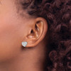 Lex & Lu Sterling Silver w/Rhodium CZ Micro Pave Heart Post Earrings - 3 - Lex & Lu