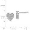 Lex & Lu Sterling Silver w/Rhodium CZ Micro Pave Heart Post Earrings - 4 - Lex & Lu