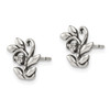 Lex & Lu Sterling Silver Polished and Antiqued CZ Flower Post Earrings - 2 - Lex & Lu