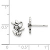 Lex & Lu Sterling Silver Polished and Antiqued CZ Flower Post Earrings - 4 - Lex & Lu