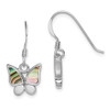 Lex & Lu Sterling Silver w/Rhodium Polished Abalone Butterfly Earrings - Lex & Lu