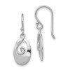 Lex & Lu Sterling Silver w/Rhodium Oval Dangle Shepherd Hook Earrings - Lex & Lu
