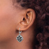 Lex & Lu Sterling Silver w/Rhodium Textured and D/C Onyx Leverback Earrings - 3 - Lex & Lu