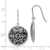 Lex & Lu Sterling Silver w/Rhodium D/C Onyx Shepherd Hook Earrings - 4 - Lex & Lu