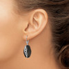 Lex & Lu Sterling Silver w/Rhodium D/C Onyx Leverback Earrings LAL109627 - 3 - Lex & Lu