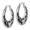 Lex & Lu Sterling Silver w/Rhodium Onyx Hinged Post Earrings LAL109629 - 2 - Lex & Lu