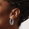 Lex & Lu Sterling Silver w/Rhodium Onyx Hinged Post Earrings LAL109629 - 3 - Lex & Lu