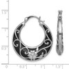Lex & Lu Sterling Silver w/Rhodium Onyx Hinged Post Earrings LAL109629 - 4 - Lex & Lu