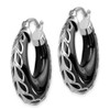 Lex & Lu Sterling Silver w/Rhodium D/C Onyx Hinged Post Earrings - 2 - Lex & Lu