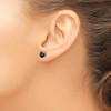 Lex & Lu Sterling Silver w/Rhodium Black Sapphire Post Earrings LAL109649 - 3 - Lex & Lu