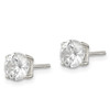 Lex & Lu Sterling Silver Polished CZ Post Earrings LAL109662 - 2 - Lex & Lu