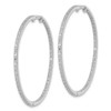 Lex & Lu Sterling Silver w/Rhodium Diamond In & Out Hoop Earrings LAL109676 - 2 - Lex & Lu