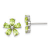 Lex & Lu Sterling Silver Peridot Floral Earrings - Lex & Lu