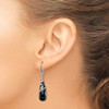 Lex & Lu Sterling Silver w/Rhodium D/C Onyx Teardrop Leverback Earrings - 3 - Lex & Lu