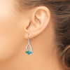 Lex & Lu Sterling Silver w/Rhodium Reconstituted Turquoise Hook Earrings LAL109691 - 3 - Lex & Lu