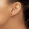 Lex & Lu Sterling Silver Polished Red Glass Post Earrings LAL109694 - 3 - Lex & Lu