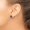 Lex & Lu Sterling Silver CZ and Synthetic Sapphire Oval Post Earrings - 3 - Lex & Lu