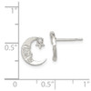 Lex & Lu Sterling Silver Moon Mini Earrings - 4 - Lex & Lu