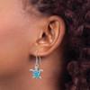 Lex & Lu Sterling Silver w/Rhodium Created Blue Opal Turtle Hook Earrings - 3 - Lex & Lu
