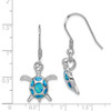 Lex & Lu Sterling Silver w/Rhodium Created Blue Opal Turtle Hook Earrings - 4 - Lex & Lu