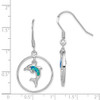 Lex & Lu Sterling Silver w/Rhodium Circle w/Created Blue Opal Dolphin Dangle Earrings - 4 - Lex & Lu