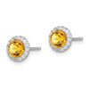 Lex & Lu Sterling Silver Citrine & CZ Post Earrings - 2 - Lex & Lu