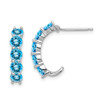Lex & Lu Sterling Silver Blue Topaz J-Hoop Earrings - Lex & Lu