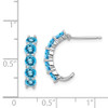 Lex & Lu Sterling Silver Blue Topaz J-Hoop Earrings - 4 - Lex & Lu