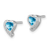 Lex & Lu Sterling Silver Blue Topaz and Diamond Heart Earrings - 2 - Lex & Lu