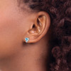 Lex & Lu Sterling Silver Blue Topaz and Diamond Heart Earrings - 3 - Lex & Lu