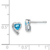 Lex & Lu Sterling Silver Blue Topaz and Diamond Heart Earrings - 4 - Lex & Lu