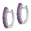 Lex & Lu Sterling Silver Polished Amethyst Hinged Hoop Earrings - 2 - Lex & Lu