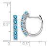 Lex & Lu Sterling Silver Polished London Blue Topaz Hinged Hoop Earrings - 4 - Lex & Lu