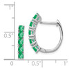 Lex & Lu Sterling Silver Polished Emerald Hinged Hoop Earrings - 4 - Lex & Lu