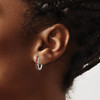 Lex & Lu Sterling Silver Polished Garnet Hinged Hoop Earrings - 3 - Lex & Lu