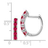 Lex & Lu Sterling Silver Polished Ruby Hinged Hoop Earrings - 4 - Lex & Lu