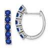 Lex & Lu Sterling Silver Polished Sapphire Hinged Hoop Earrings - Lex & Lu