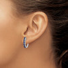 Lex & Lu Sterling Silver Polished Sapphire Hinged Hoop Earrings - 3 - Lex & Lu