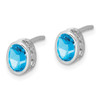 Lex & Lu Sterling Silver Polished Blue Topaz Oval Post Earrings - 2 - Lex & Lu