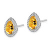 Lex & Lu Sterling Silver Polished Citrine & CZ Post Earrings - 2 - Lex & Lu