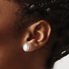 Lex & Lu Sterling Silver Polished Simulated Opal & CZ Post Earrings - 3 - Lex & Lu